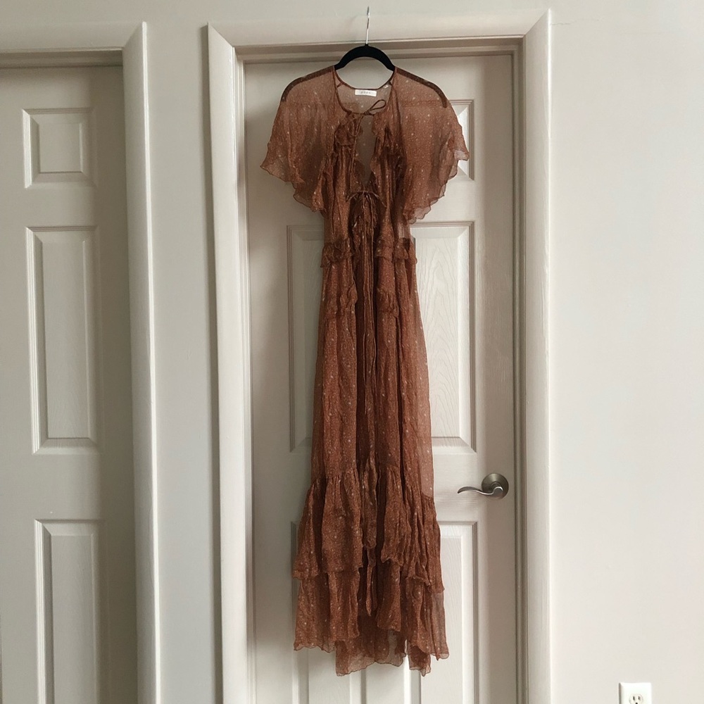 ✨SOLD✨ DÔEN antoinette silk dress warm autumnal tamarillo paisley S - Picture 13 of 16